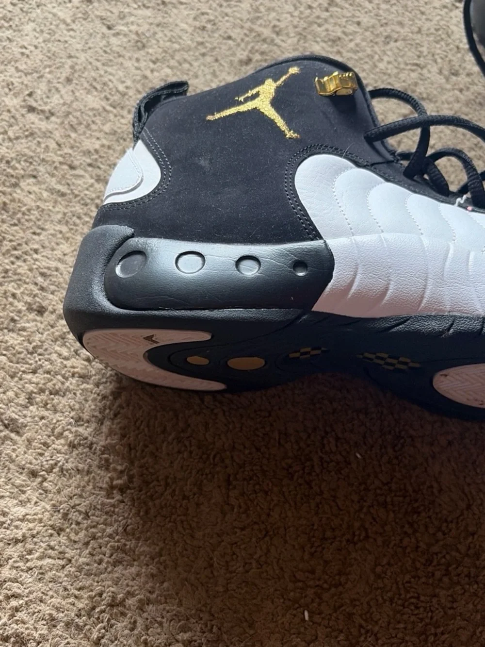 Jordan Men’s Jumpman pro in Black, White & Gold Accents